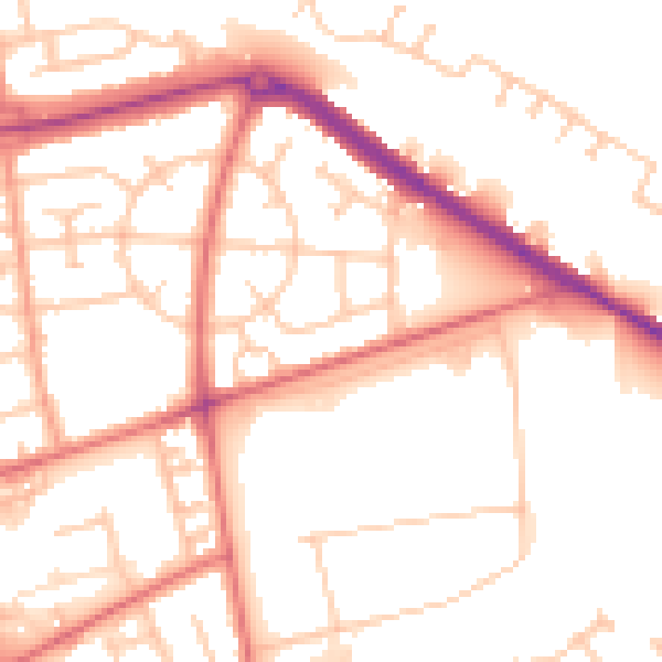 Daytime road noise heatmap for TS24 9HF