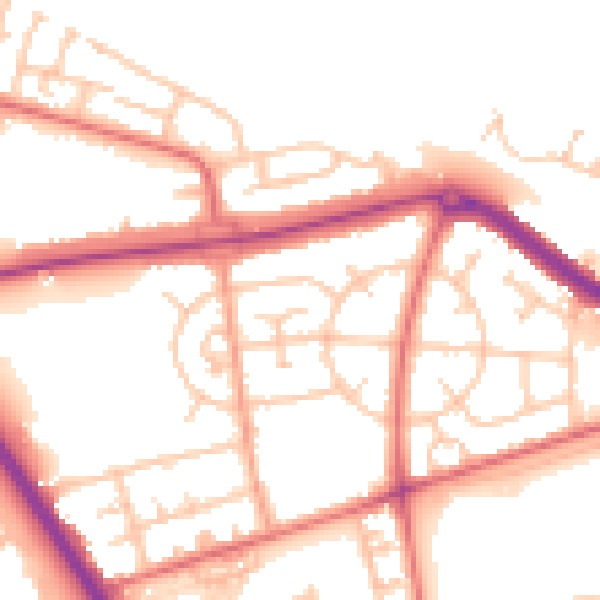 Daytime road noise heatmap for TS24 9JH