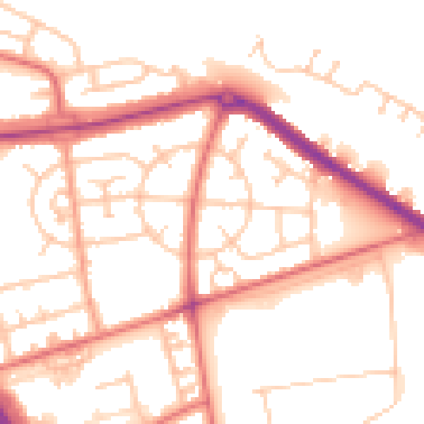 Daytime road noise heatmap for TS24 9JL