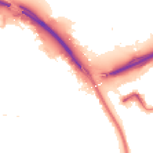 Night-time road noise heatmap for TS4 2AH