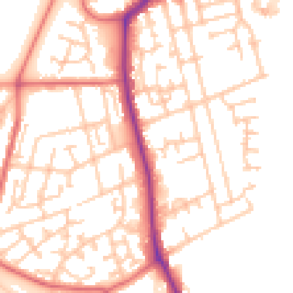 Daytime road noise heatmap for TS4 2BF