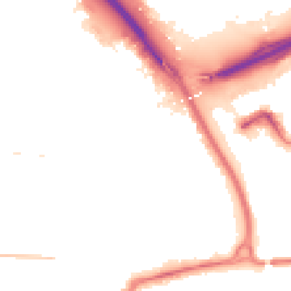 Night-time road noise heatmap for TS4 2DL