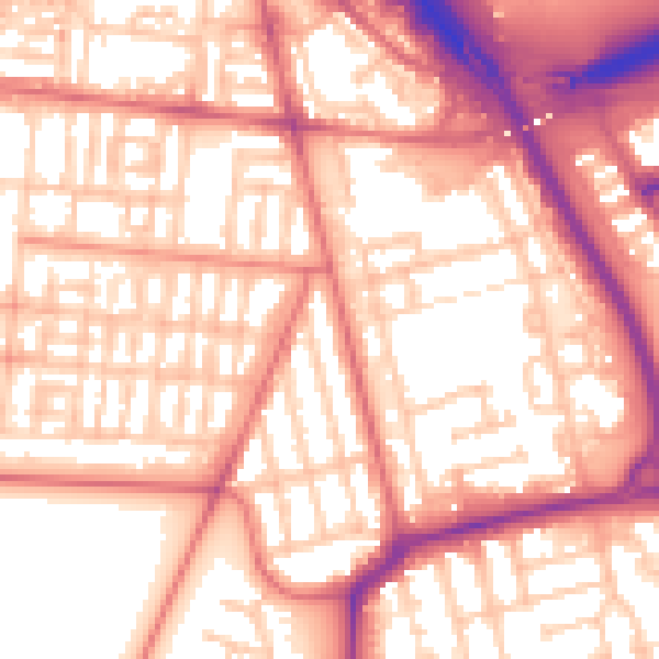 Daytime road noise heatmap for TS4 2ES