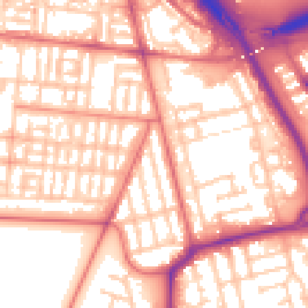 Daytime road noise heatmap for TS4 2JA