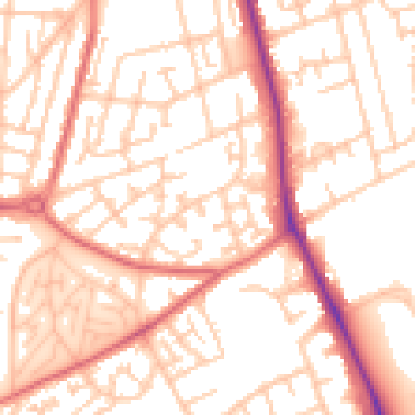 Daytime road noise heatmap for TS4 2RU