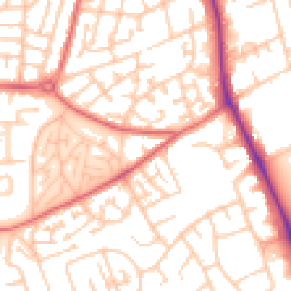 Daytime road noise heatmap for TS4 2XB