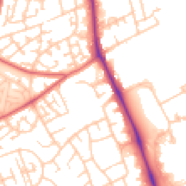 Daytime road noise heatmap for TS4 3AL