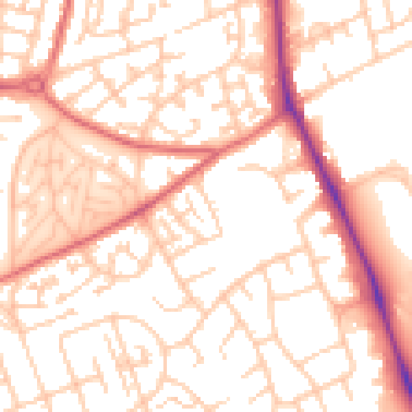 Daytime road noise heatmap for TS4 3AR
