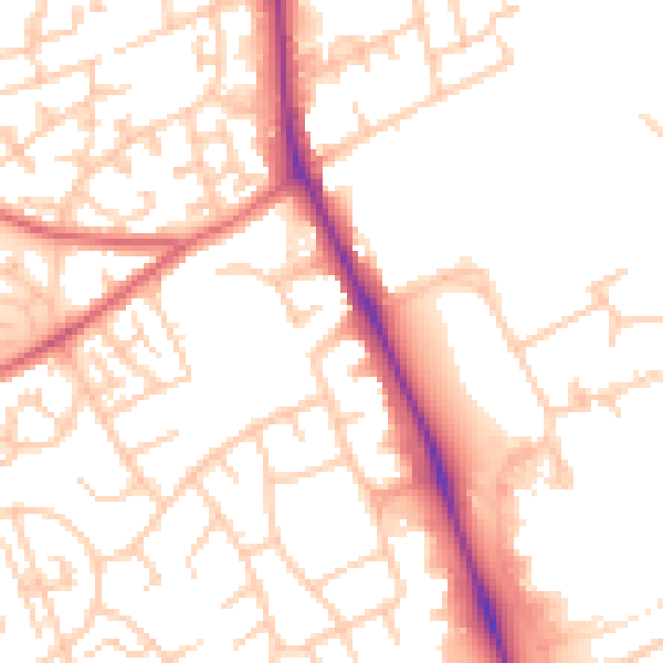 Daytime road noise heatmap for TS4 3BY