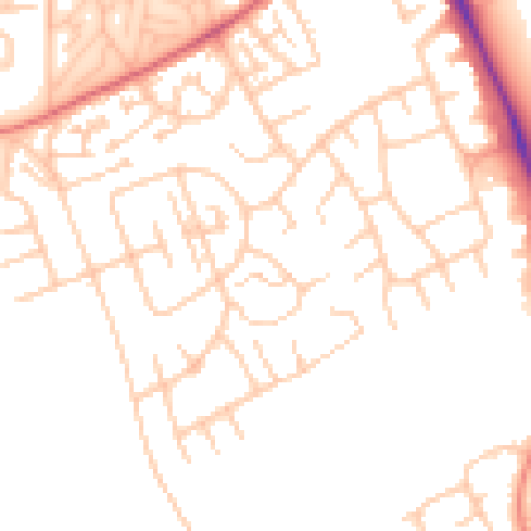 Daytime road noise heatmap for TS4 3HS