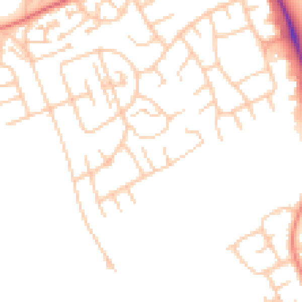 Daytime road noise heatmap for TS4 3JU