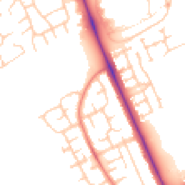 Daytime road noise heatmap for TS4 3LX