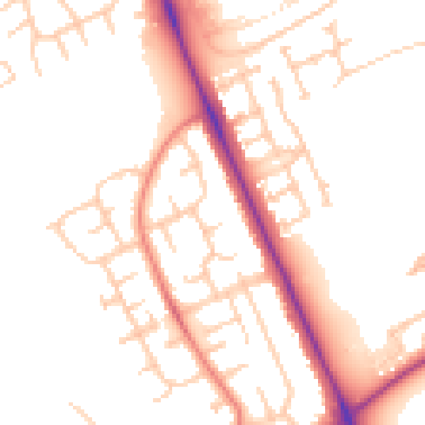 Daytime road noise heatmap for TS4 3LZ