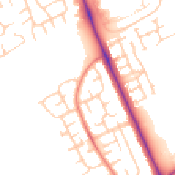 Daytime road noise heatmap for TS4 3NA