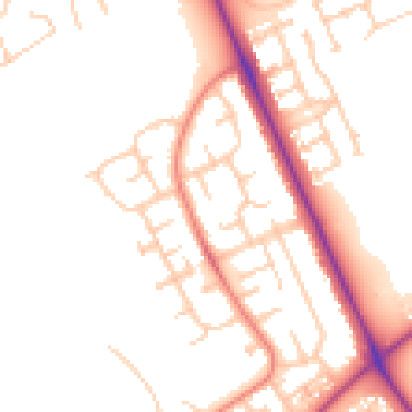 Daytime road noise heatmap for TS4 3NB