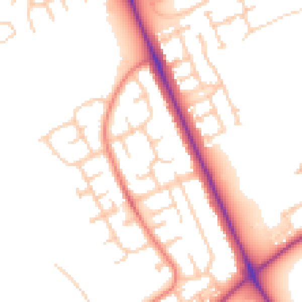 Daytime road noise heatmap for TS4 3NE