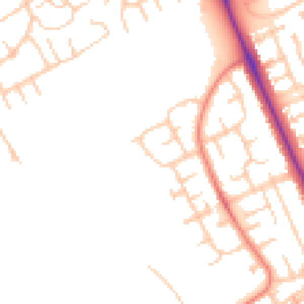 Daytime road noise heatmap for TS4 3PH