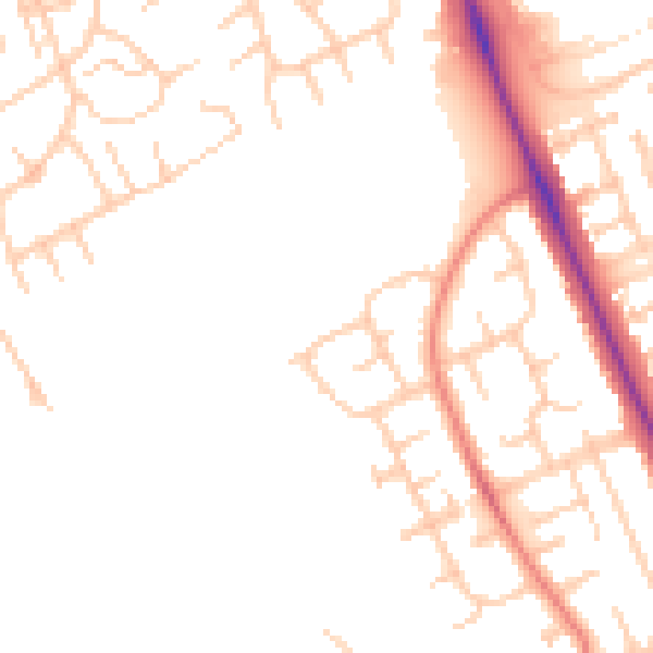 Daytime road noise heatmap for TS4 3PL
