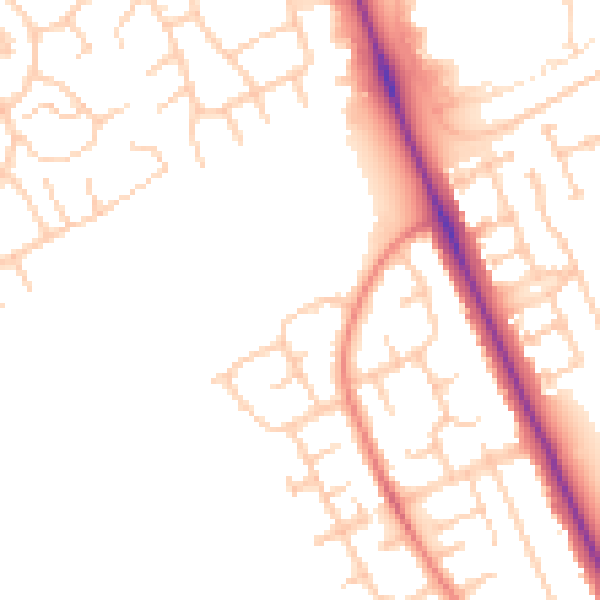 Daytime road noise heatmap for TS4 3PW