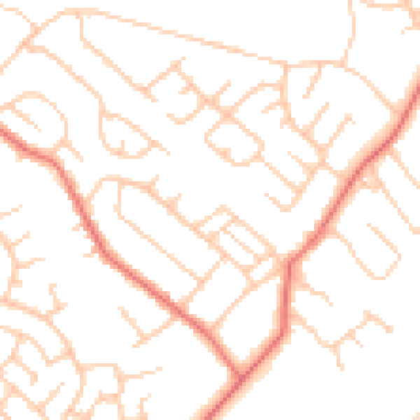 Daytime road noise heatmap for TS7 0BW
