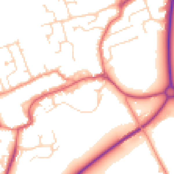 Daytime road noise heatmap for TS9 5AE