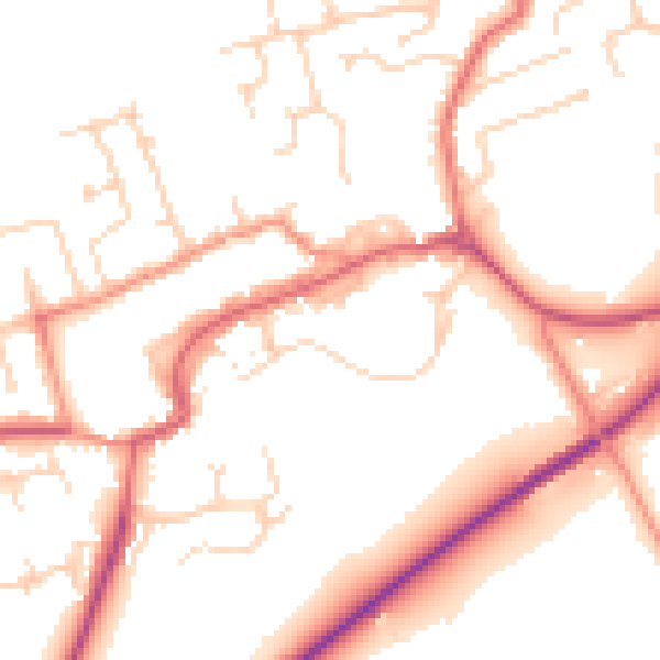 Daytime road noise heatmap for TS9 5AT
