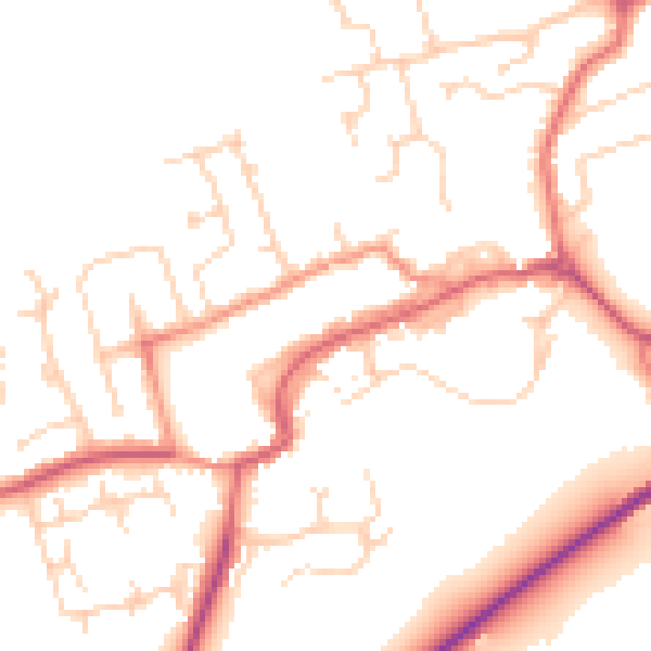 Daytime road noise heatmap for TS9 5AX