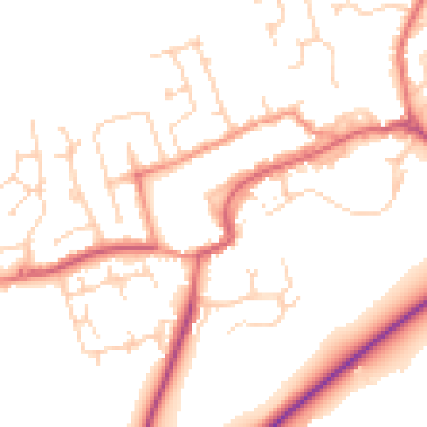 Daytime road noise heatmap for TS9 5BD
