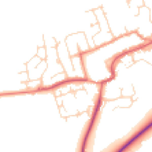 Daytime road noise heatmap for TS9 5BU