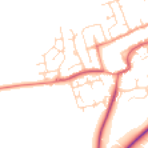 Daytime road noise heatmap for TS9 5BX