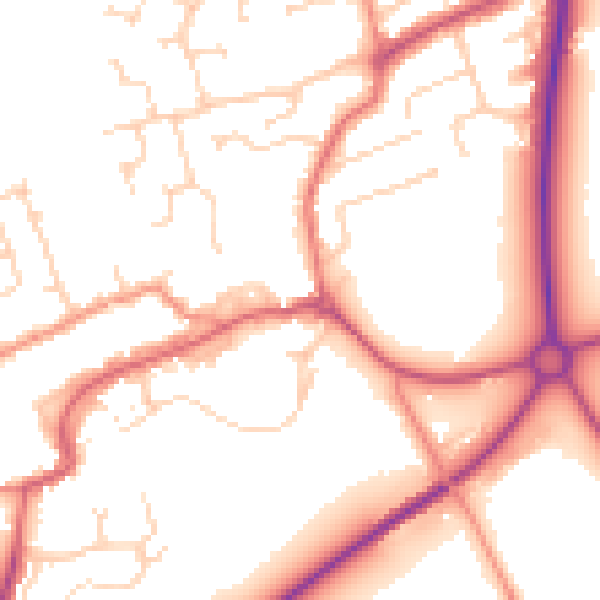 Daytime road noise heatmap for TS9 5DP