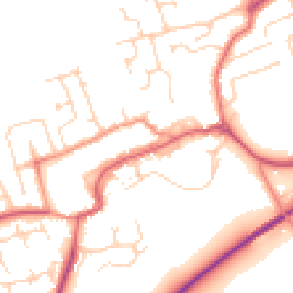 Daytime road noise heatmap for TS9 5DQ