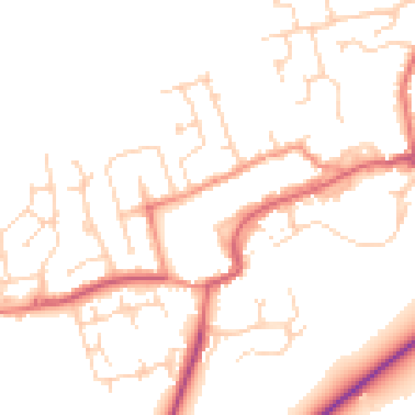 Daytime road noise heatmap for TS9 5FB