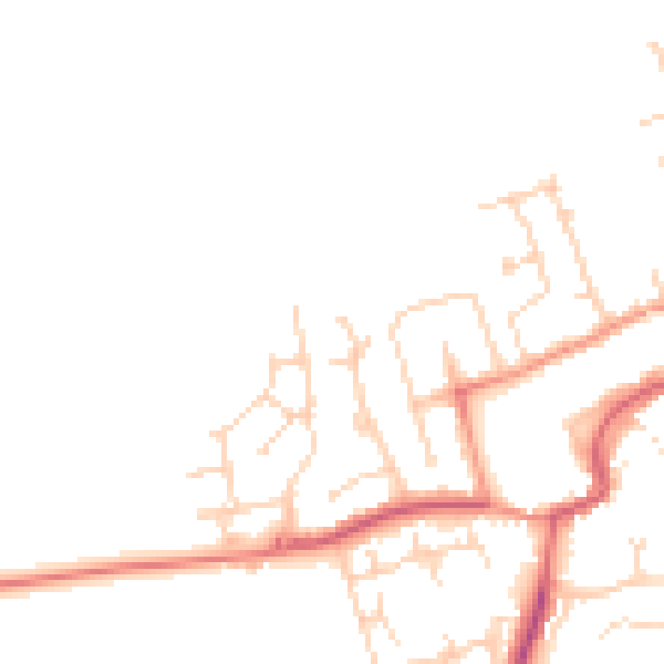 Daytime road noise heatmap for TS9 5FD