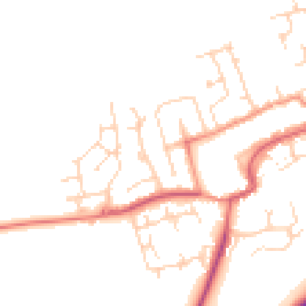 Daytime road noise heatmap for TS9 5FH