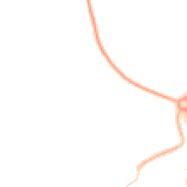 Night-time road noise heatmap for TS9 5FW