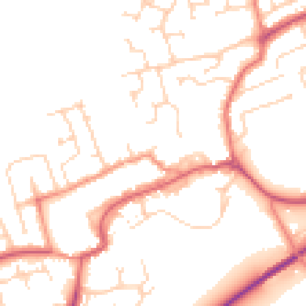 Daytime road noise heatmap for TS9 5GE