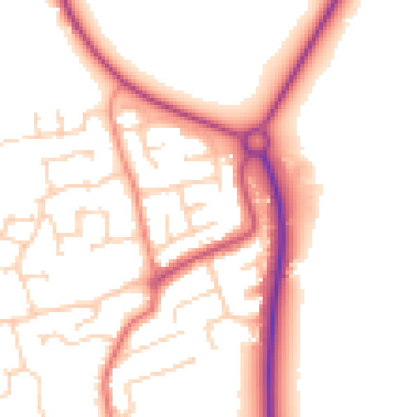 Daytime road noise heatmap for TS9 5HX