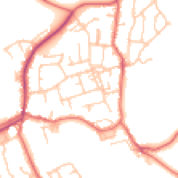 Daytime road noise heatmap for TS9 6AP