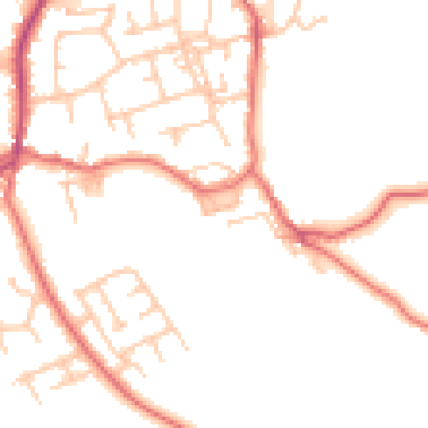 Daytime road noise heatmap for TS9 6BJ
