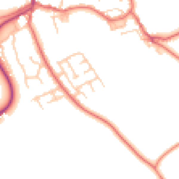 Daytime road noise heatmap for TS9 6LY