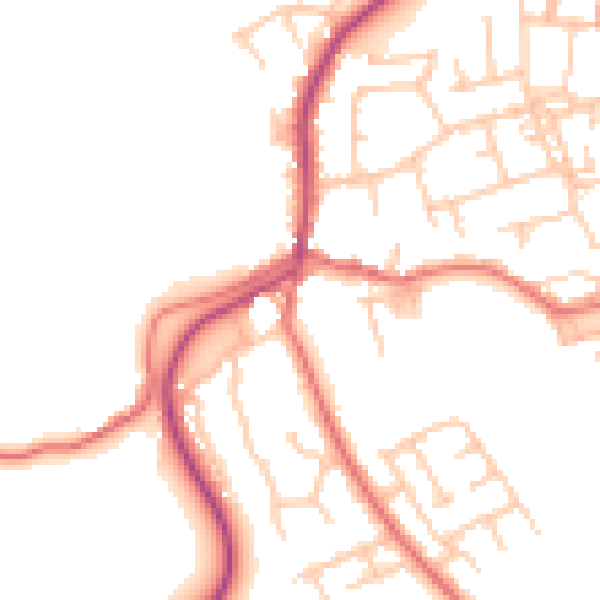 Daytime road noise heatmap for TS9 6NP