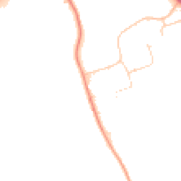 Daytime road noise heatmap for TS9 7AB