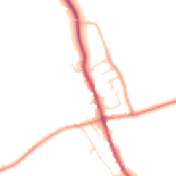 Daytime road noise heatmap for TS9 7EH