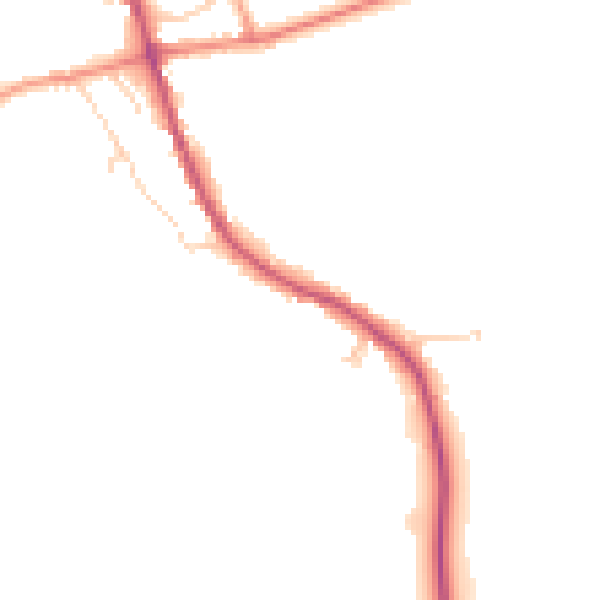 Daytime road noise heatmap for TS9 7HA