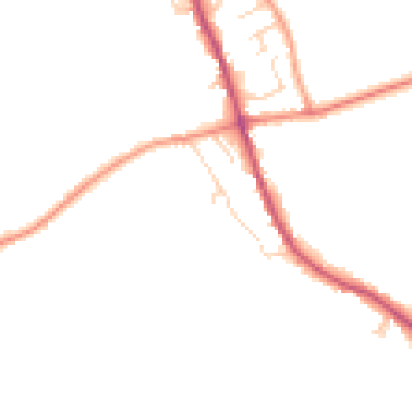 Daytime road noise heatmap for TS9 7HQ