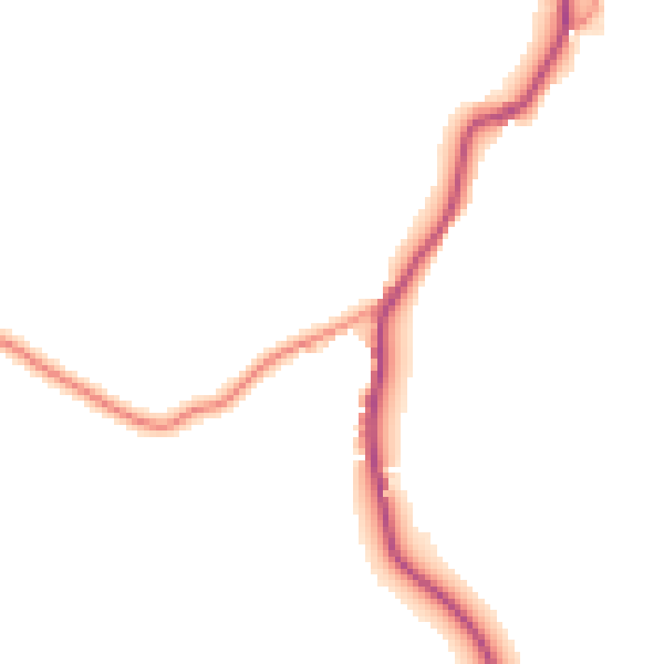 Daytime road noise heatmap for TS9 7JY
