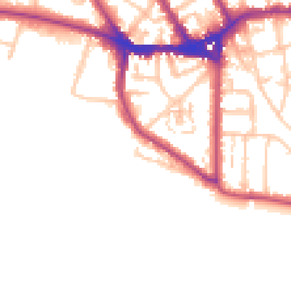 Daytime road noise heatmap for TW11 0NP