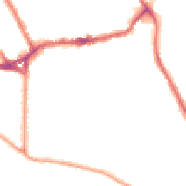 Night-time road noise heatmap for TW11 9BH