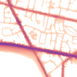Daytime road noise heatmap for TW15 1JQ